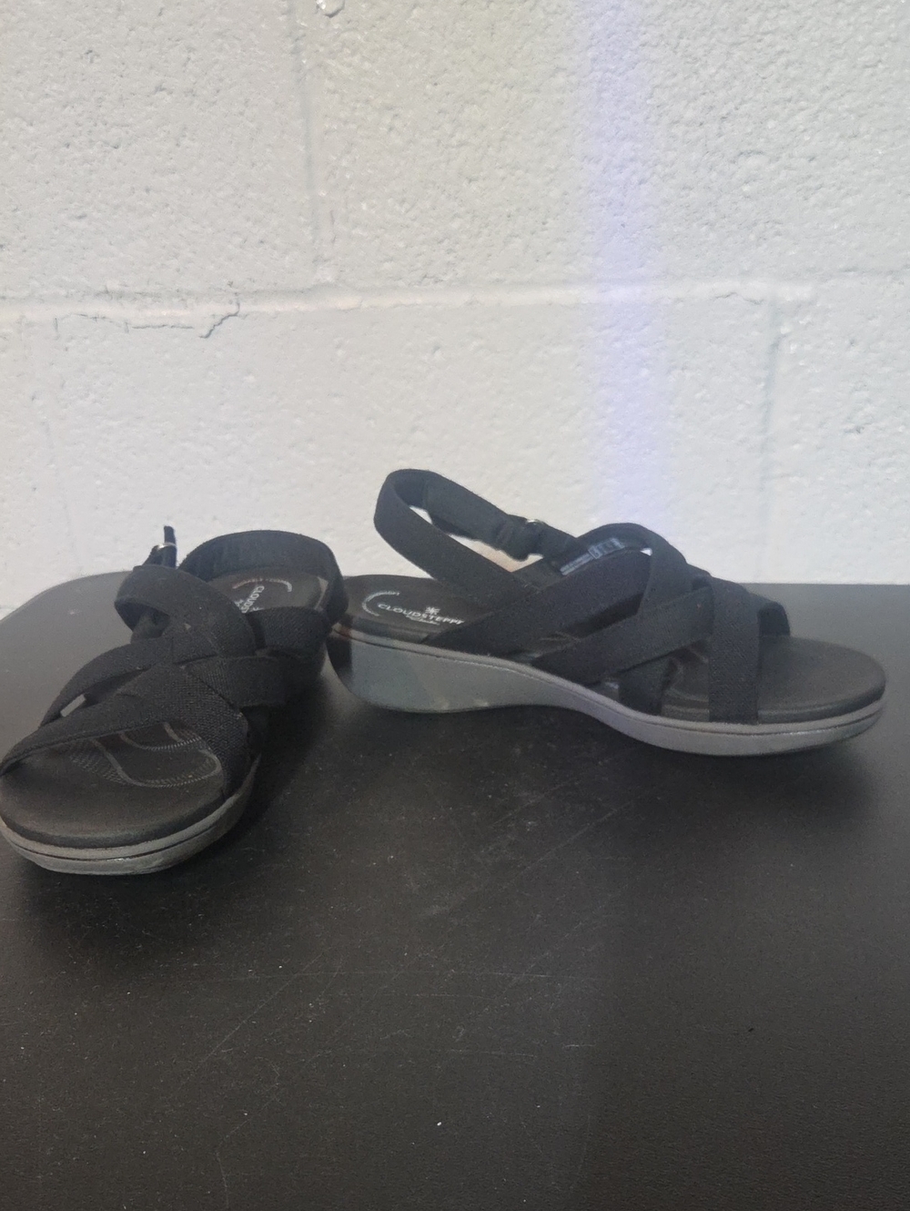 Cloudsteppers by Clarks Black Strappy Slingback Sandals